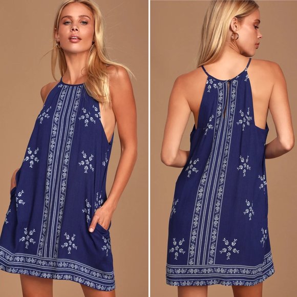 Lulu's Mediterranean Sea Navy Blue Print Dress (size S) - Picture 10 of 10